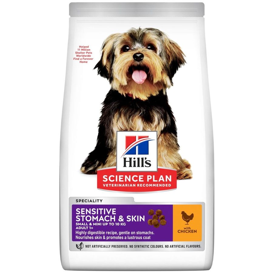 Hill's Science Plan Sensitive Stomach & Skin Small & Mini Adult Dog Dry Food Chicken 1.5kg