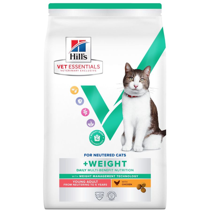 Hill's Vet Essentials Young Adult Neutered Multi-Benefit + Weight Cat Dry Food Chicken 1.5kg