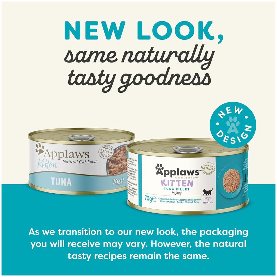 Applaws Wet Kitten Food Tuna Fillet in Jelly 70g Tin