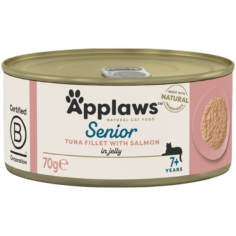 Applaws Wet Senior Cat Food Tuna Fillet with Salmon in Jelly 70g Tin