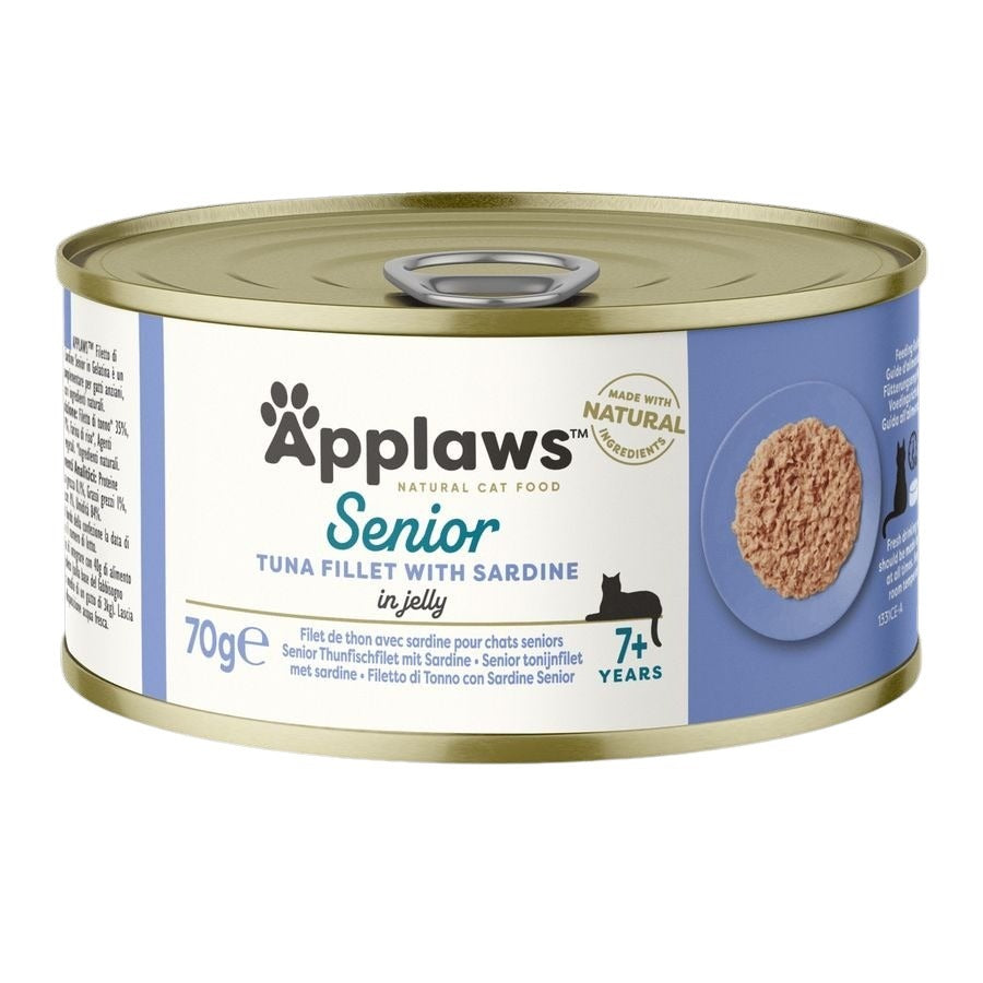 Applaws Wet Senior Cat Food Tuna Fillet with Sardine in Jelly 70g Tin