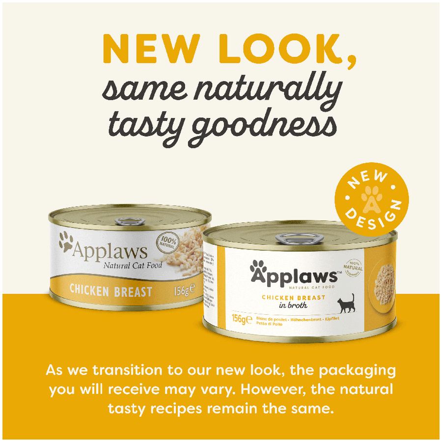 Applaws Wet Adult Cat Food Chicken Breast in Broth 156g Tin
