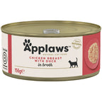 Applaws Wet Adult Cat Food Chicken Breast with Duck in Broth 156g Tin