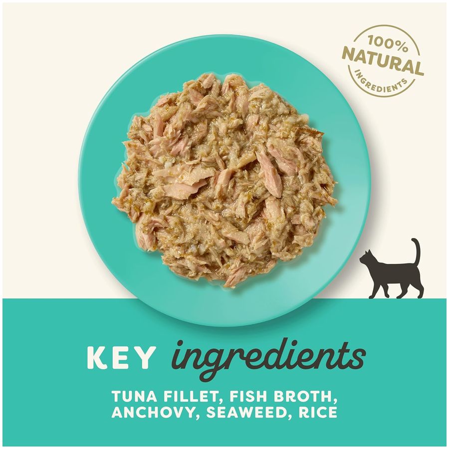 Applaws Wet Adult Cat Food Tuna Fillet with Anchovy & Seaweed in Broth 70g Pouch