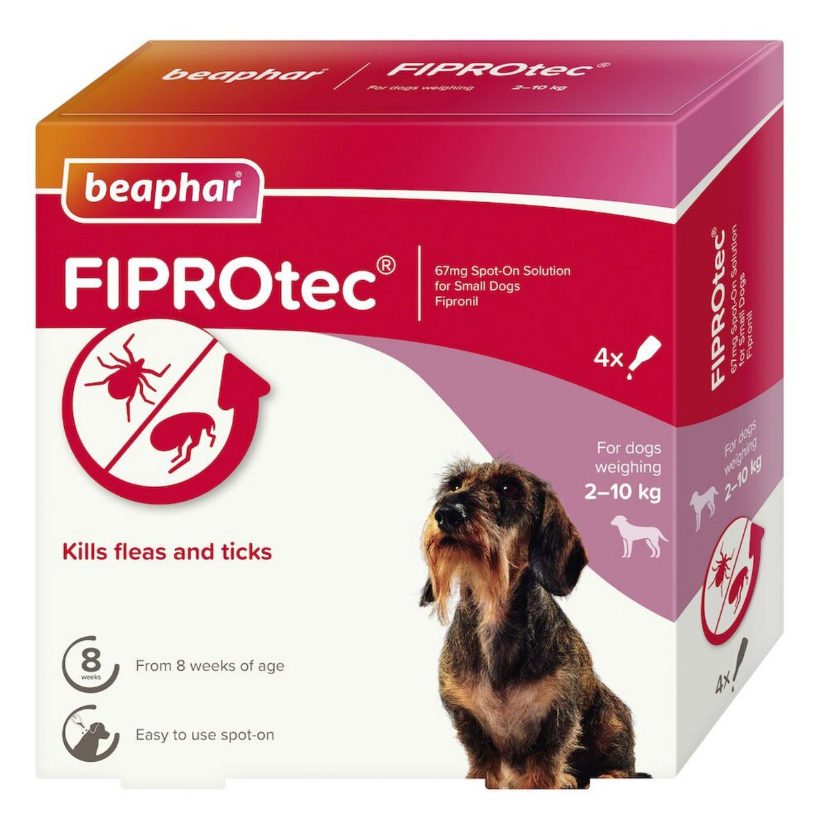 FIPROtec for Small Dog 2kg to 10kg per box of 4 pipettes