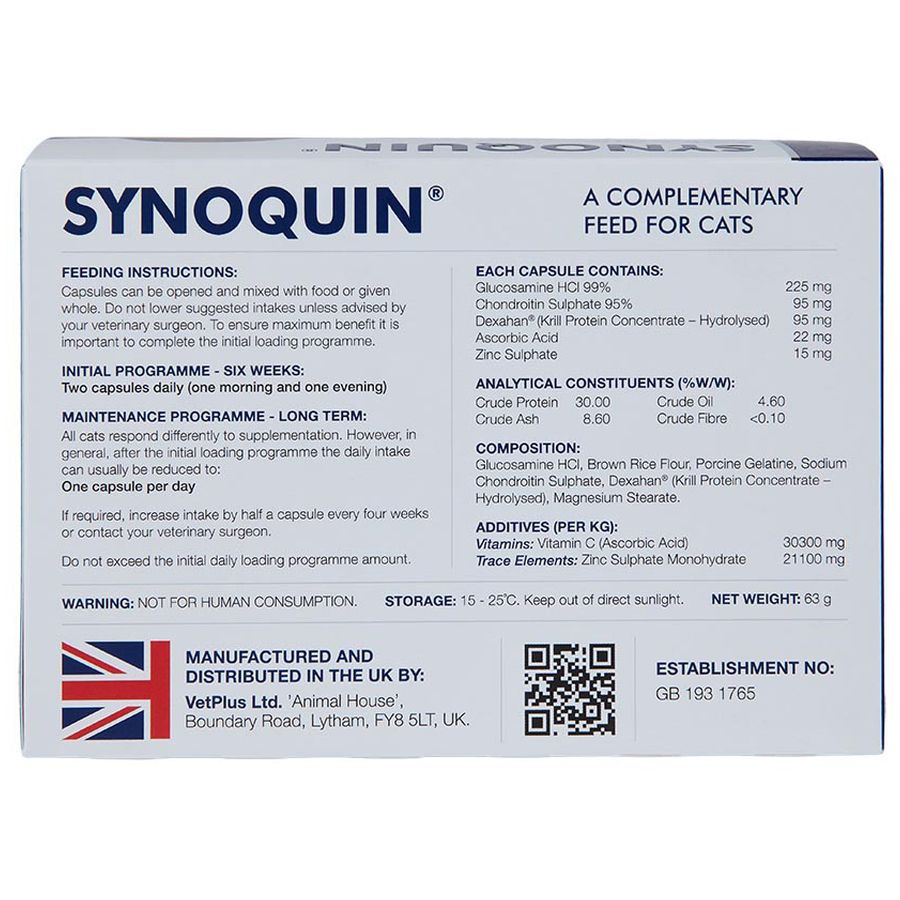 VetPlus Synoquin EFA Cat per BOX of 30