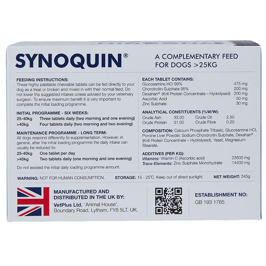 VetPlus Synoquin EFA Dog Large Breed per BOX of 30