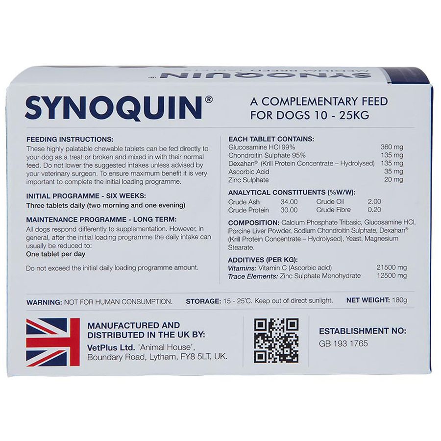 VetPlus Synoquin EFA Dog Medium Breed per BOX of 30