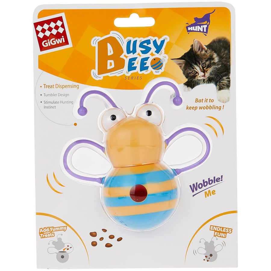 GiGwi Busy Bee Treat Dispenser Infused with Catnip Oil