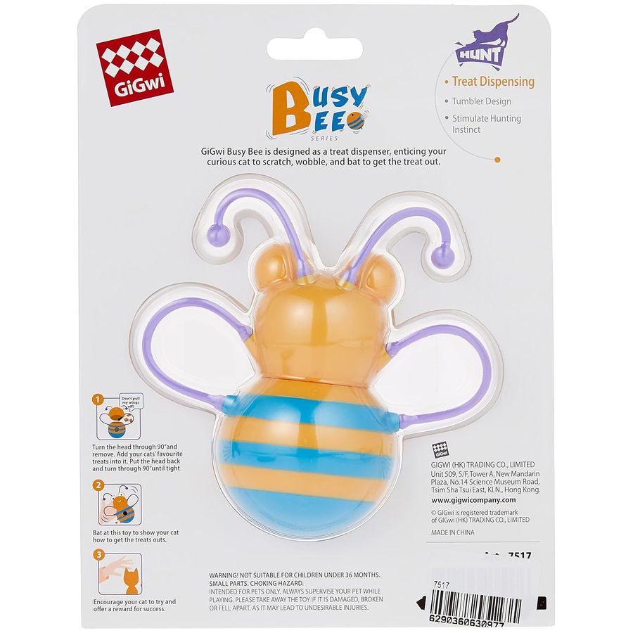GiGwi Busy Bee Treat Dispenser Infused with Catnip Oil