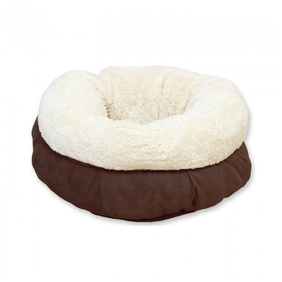 All for Paws Lambswool Donut Cat Bed - Brown