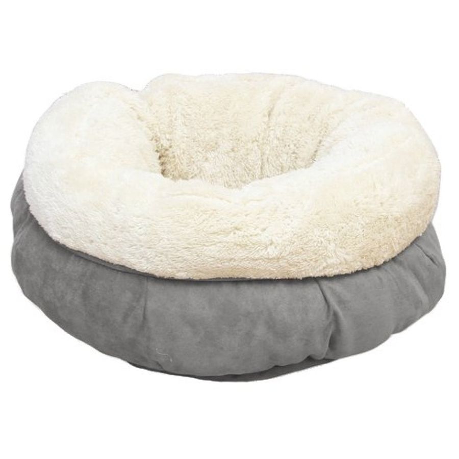 All for Paws Lambswool Donut Cat Bed - Grey