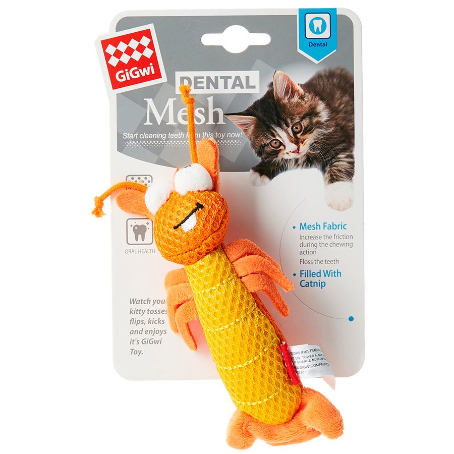 Gigwi Dental Mesh with Catnip Shrimp