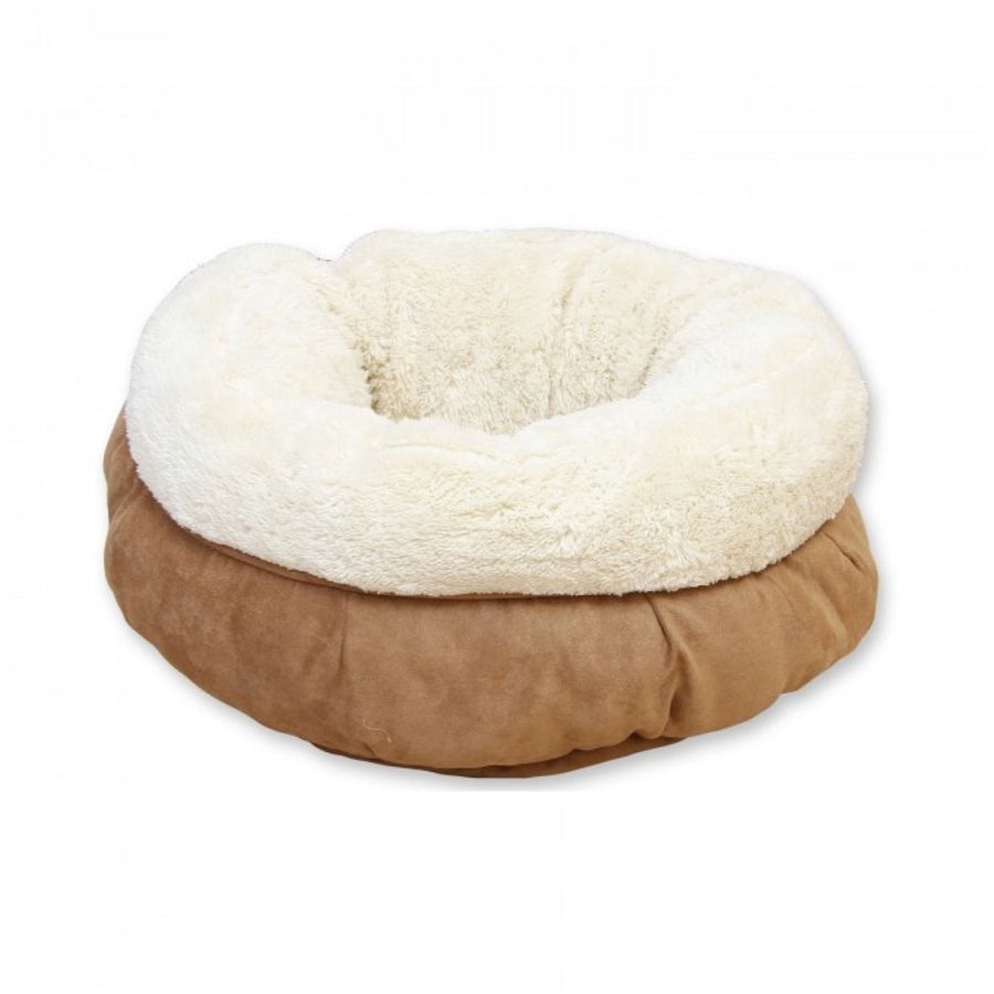 All for Paws Lambswool Donut Cat Bed - Tan