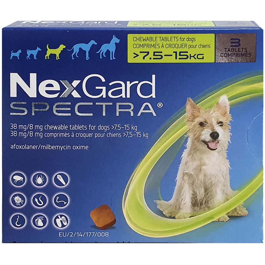NexGard Spectra Dog Medium (>7.5-15kg) per box
