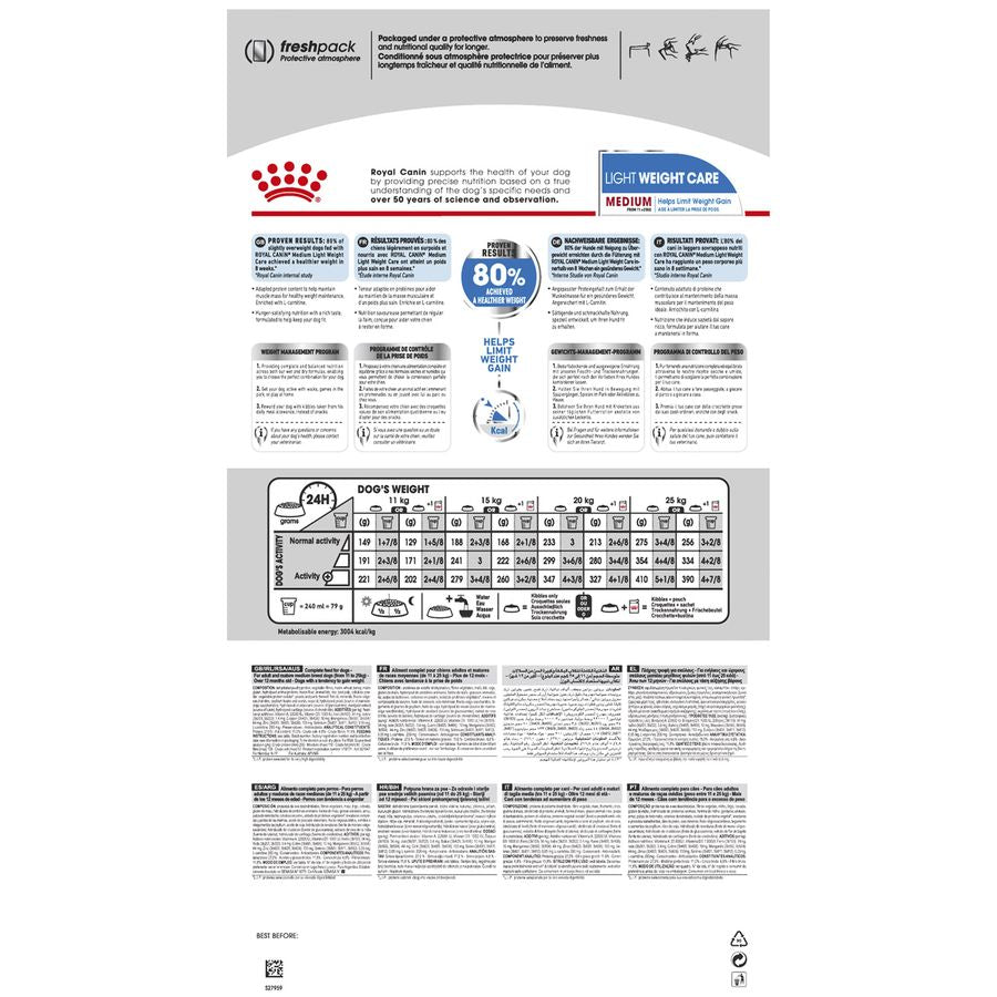 Royal Canin Light Weight Care Medium Adult Dog Dry Food 3kg