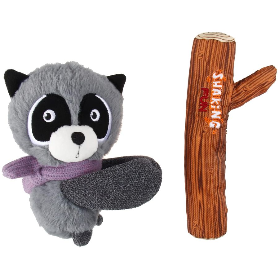 Gigwi Raccoon Plush Toy with Squeaker
