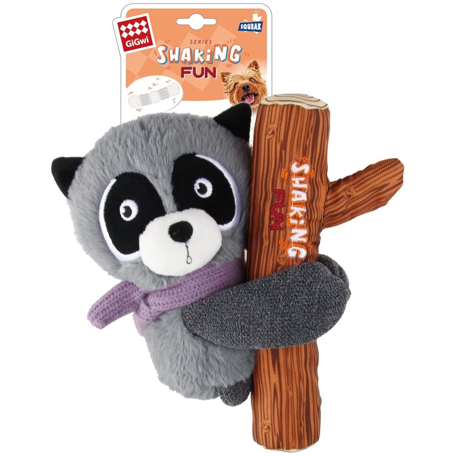 Gigwi Raccoon Plush Toy with Squeaker