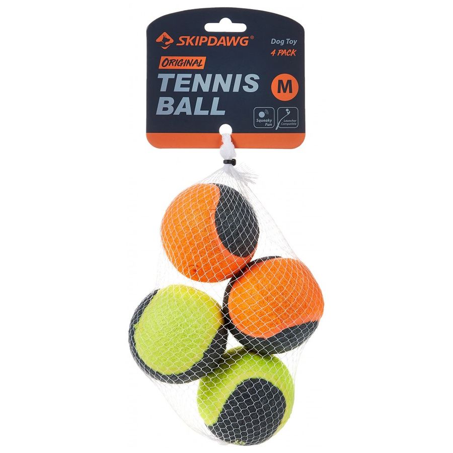 Skipdawg Squeaky Dog Tennis Balls 4-piece pack