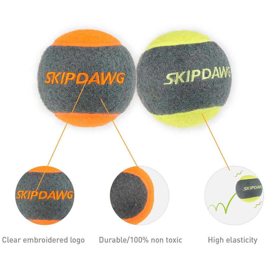 Skipdawg Squeaky Dog Tennis Balls 4-piece pack