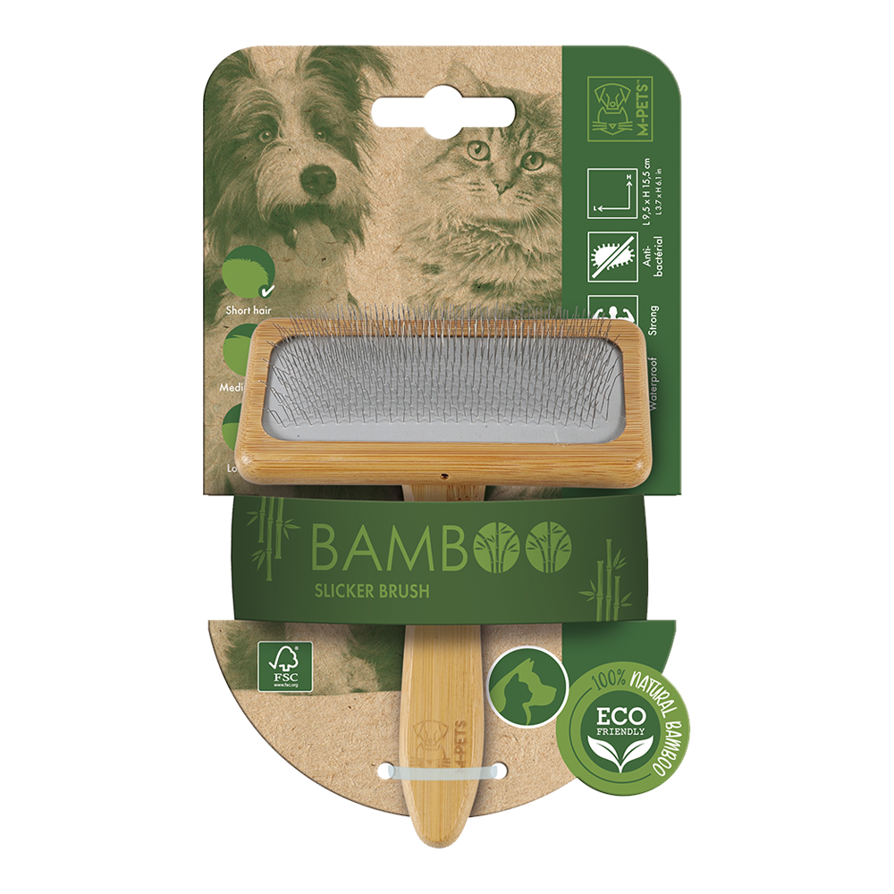 M-Pets Bamboo Slicker Brush - M