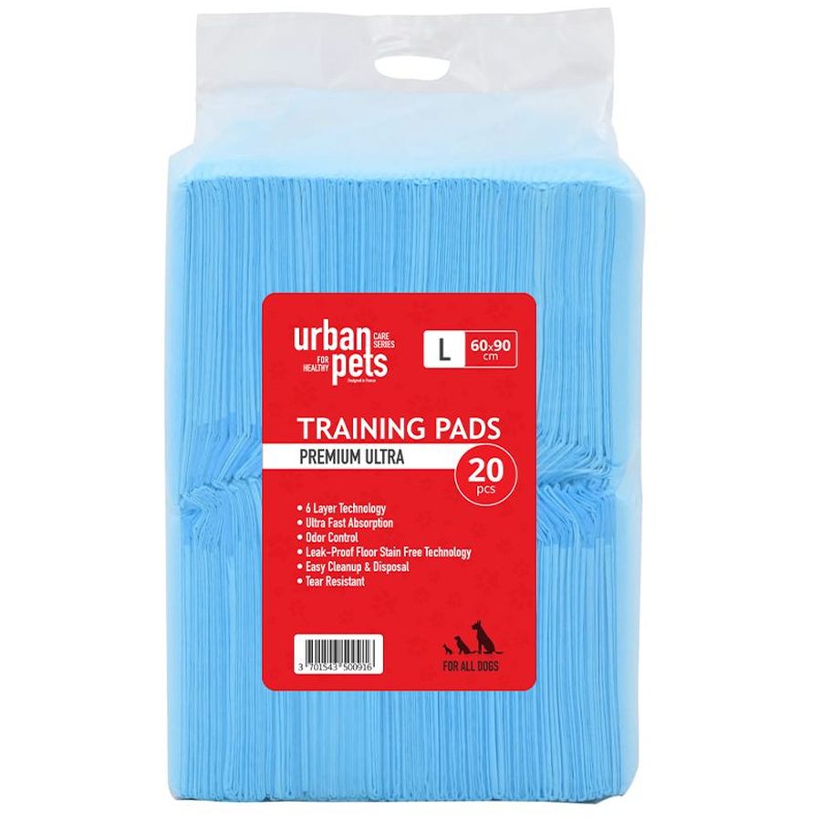 Urban Pets Premium Puppy Pads - Blue 60x90 cm(20pcs) - L