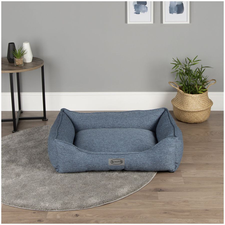 Scruffs Manhattan Box Dog Bed - Large - Denim Blue