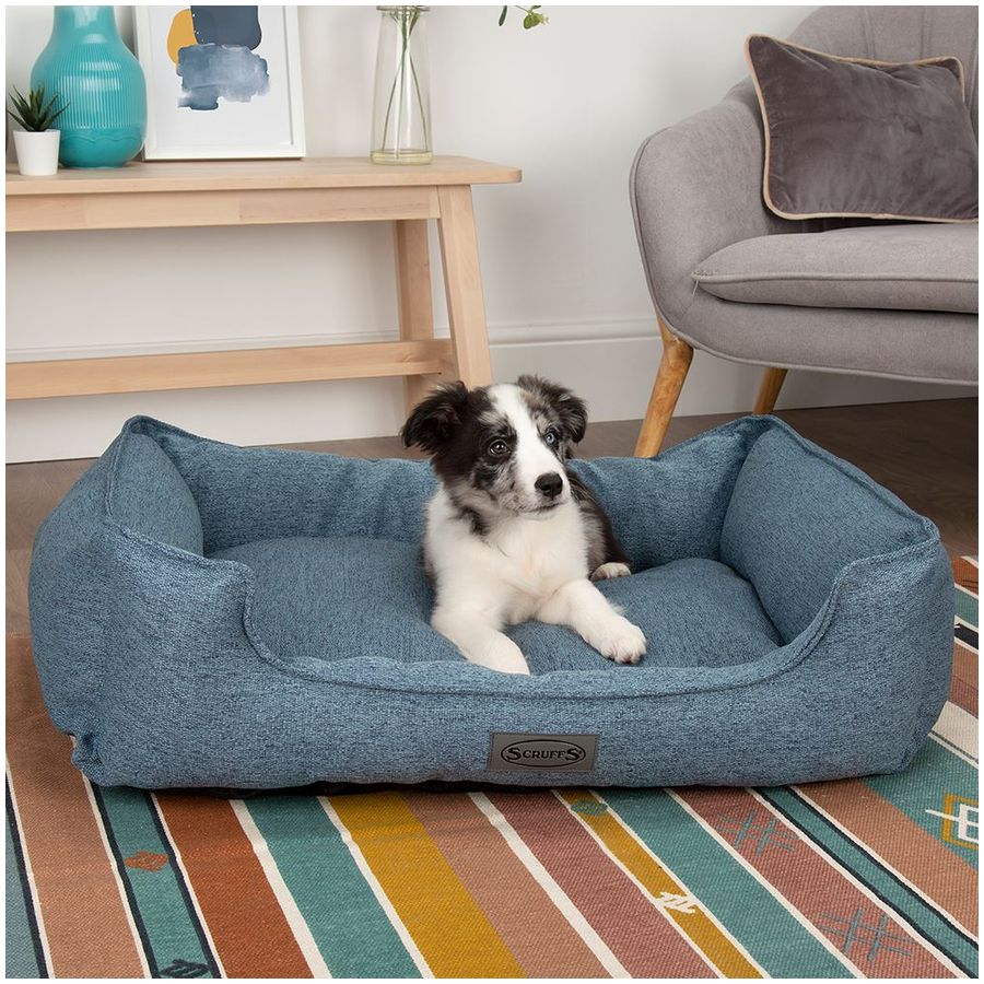 Scruffs Manhattan Box Dog Bed - Medium - Denim Blue
