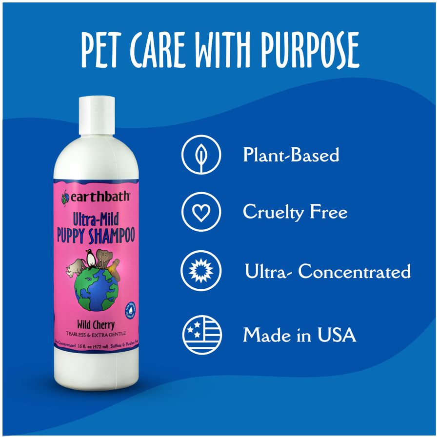 Earthbath Ultra Mild Puppy Shampoo 16oz bottle