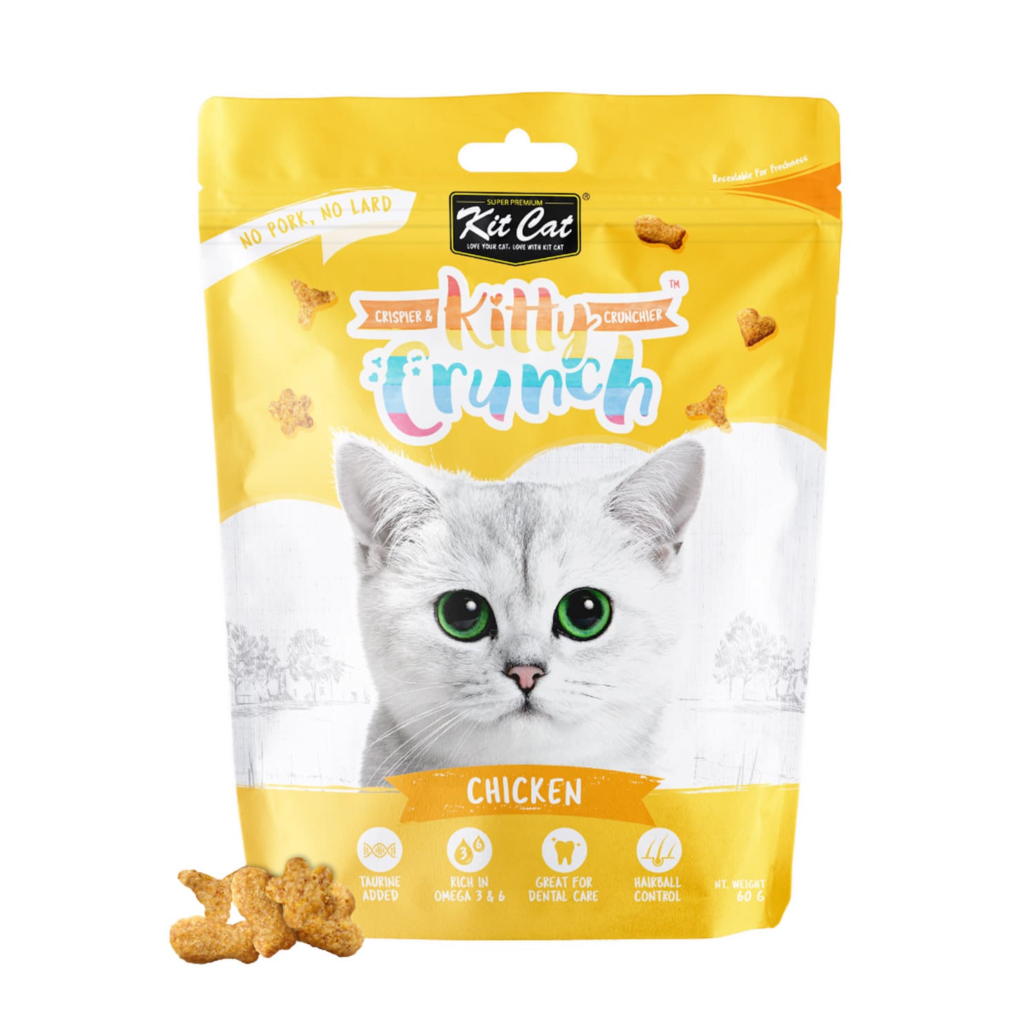 Kit Cat KittyCrunch Chicken Cat Treats 60g pouch
