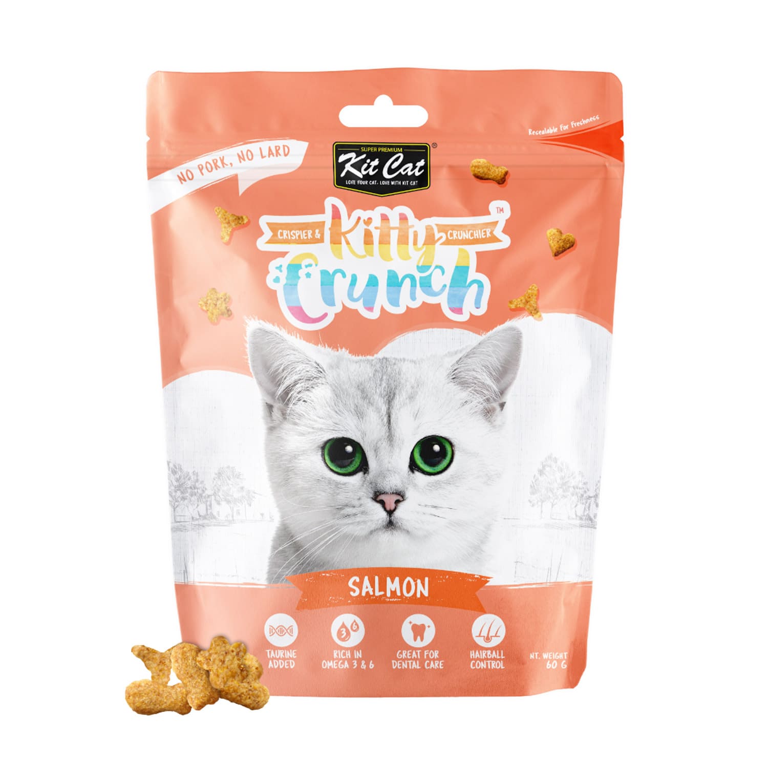 Kit Cat Kitty Crunch Salmon Cat Treats 60g pouch