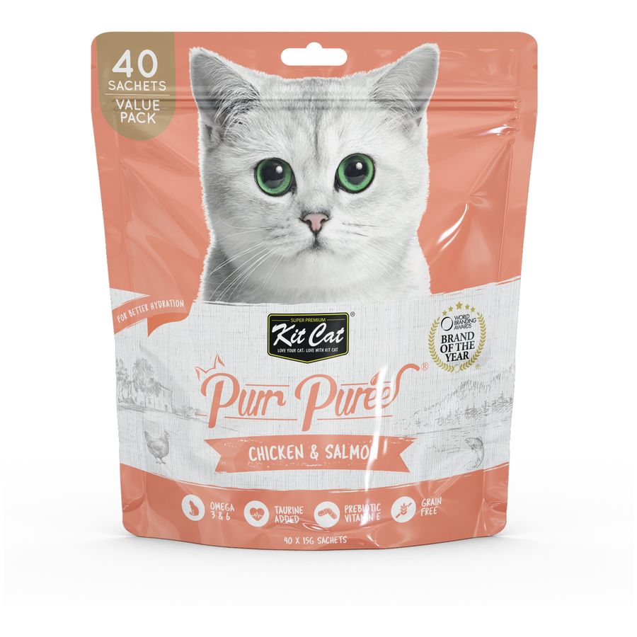 Kit Cat Purr Puree Chicken & Salmon Cat Treats 40 pcs
