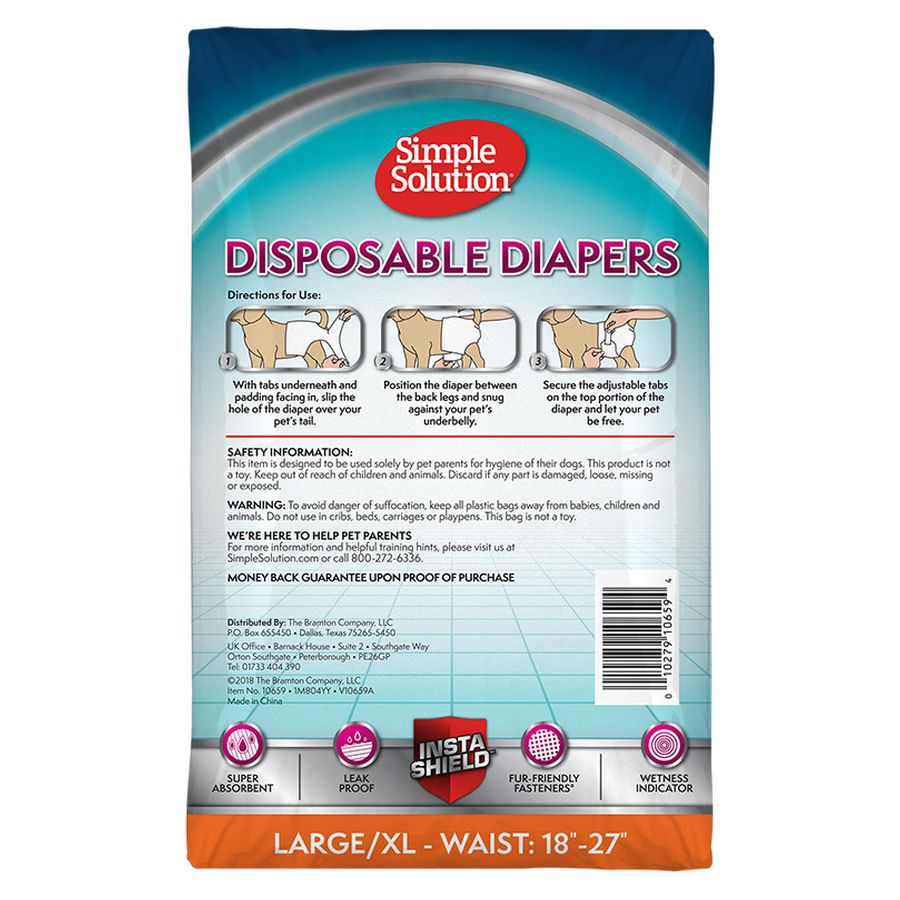 Simple Solution Disposable Diapers - Large/Extra Large - 12-piece pack