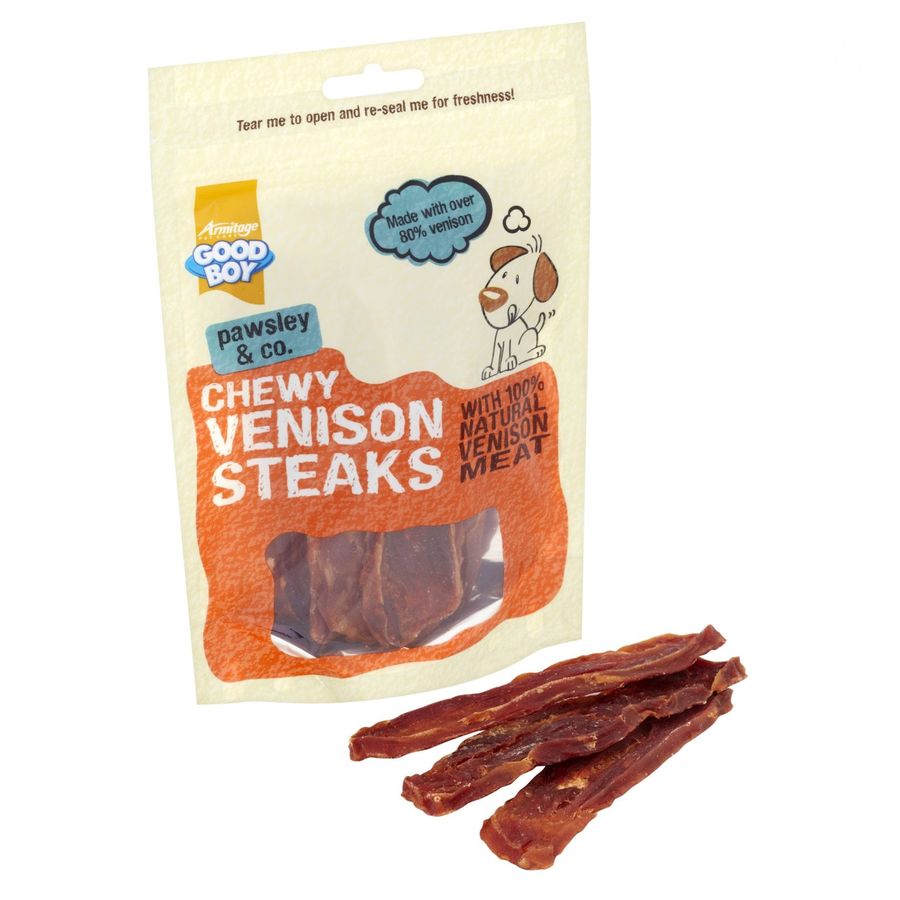 Armitage Chewy Venison Steaks Dog Treats 80g