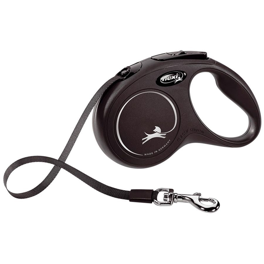 Flexi New Classic Retractable Cord Lead 5m - Small - Black