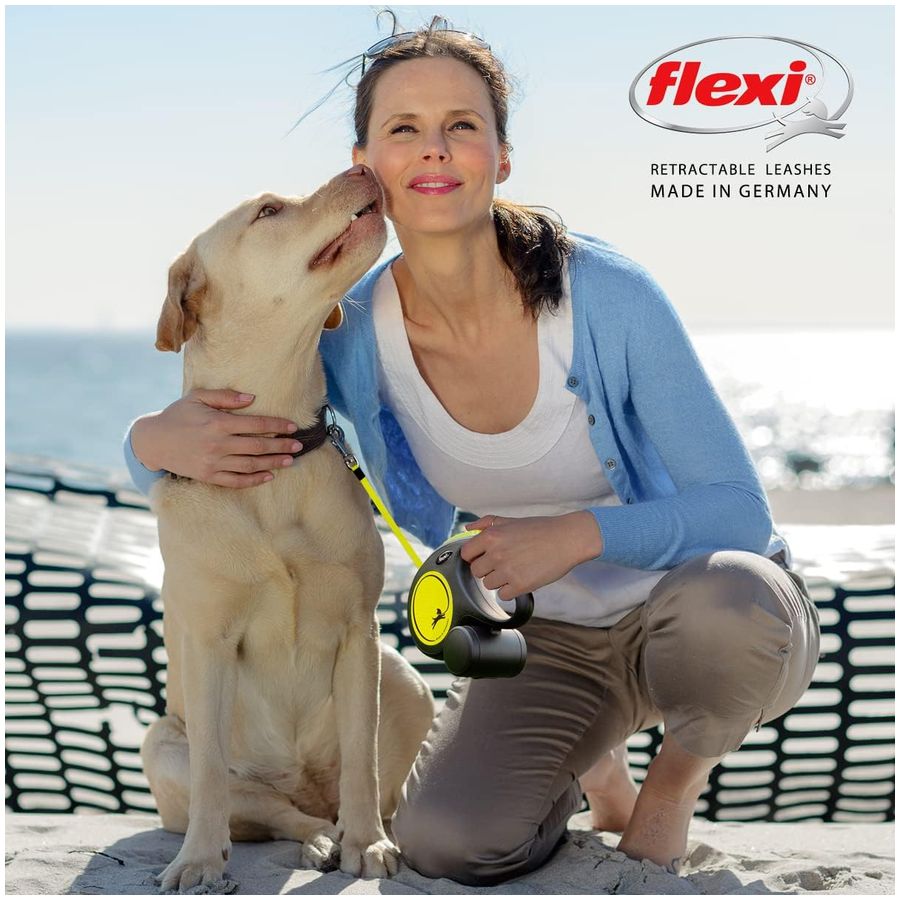 Flexi New Neon Retractable Tape Lead 5m - Small - Blue