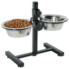 Zolux Adjustable Stand with Stainless Steel Bowls - 2 x 0.7L