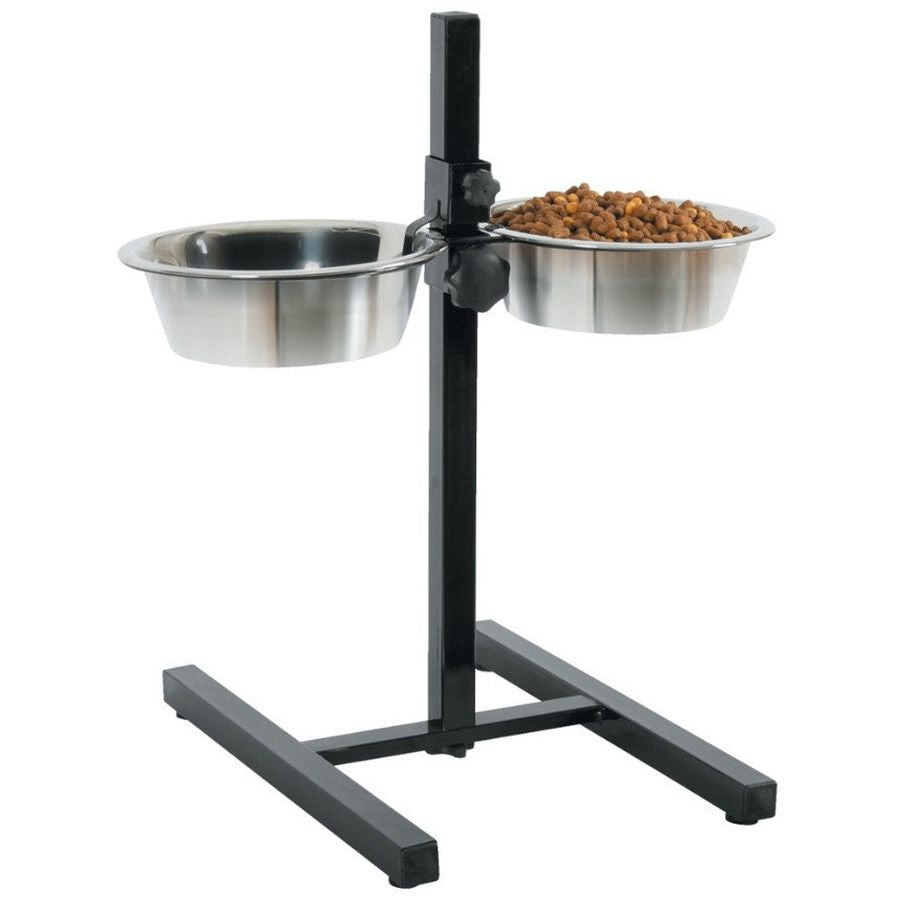 Zolux Adjustable Stand with Stainless Steel Bowls - 2 x 1.5L