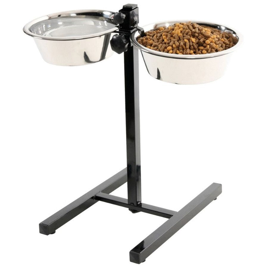 Zolux Adjustable Stand with Stainless Steel Bowls - 2 x 2.5L