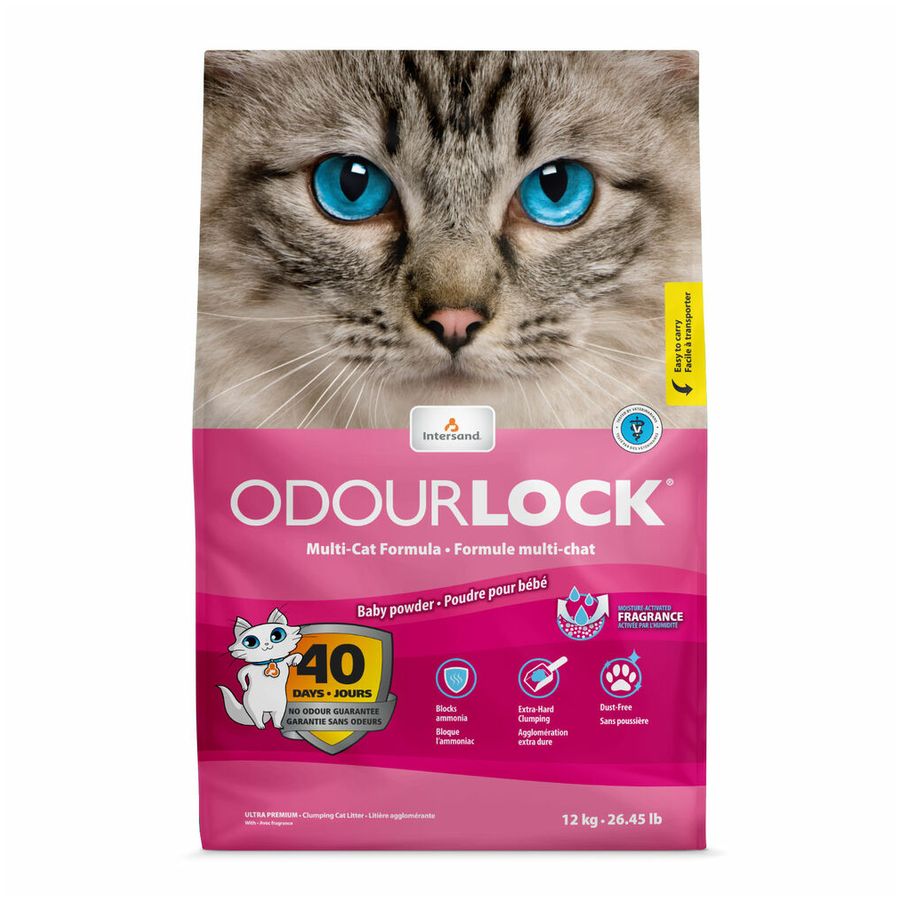 Intersand Odourlock Cat Litter Baby Powder 12kg bag