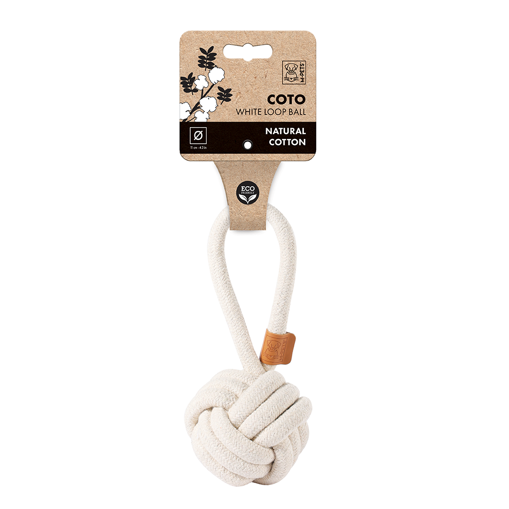 M-Pets Coto White Eco-Friendly Ball Dog Toy - Large