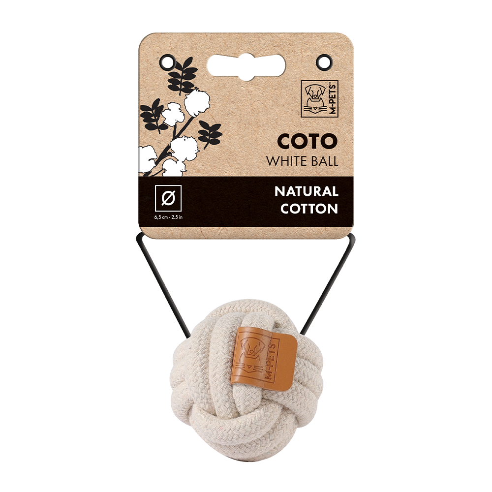 M-Pets Coto White Eco-Friendly Ball Dog Toy - Small