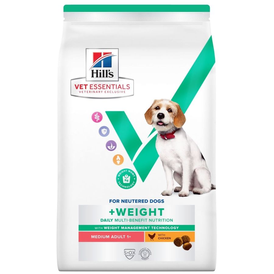 Hill's Vet Essentials Multi-Benefit +Weight Adult 1+ Medium Dry Dog Food with Chicken 2kg