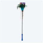 GiGwi Feather Teaser with Natural Plush Tail and Blue TPR Handle