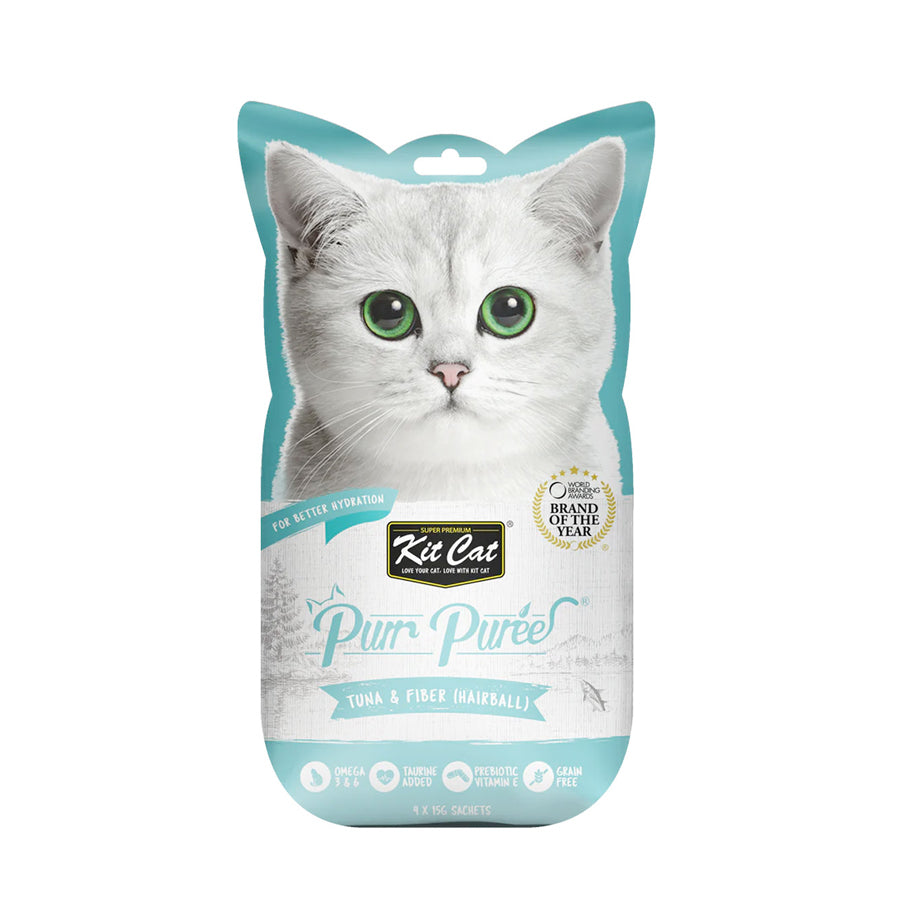 Kit Cat Purr Puree Tuna & Fiber (Hairball) 4x15g sachets