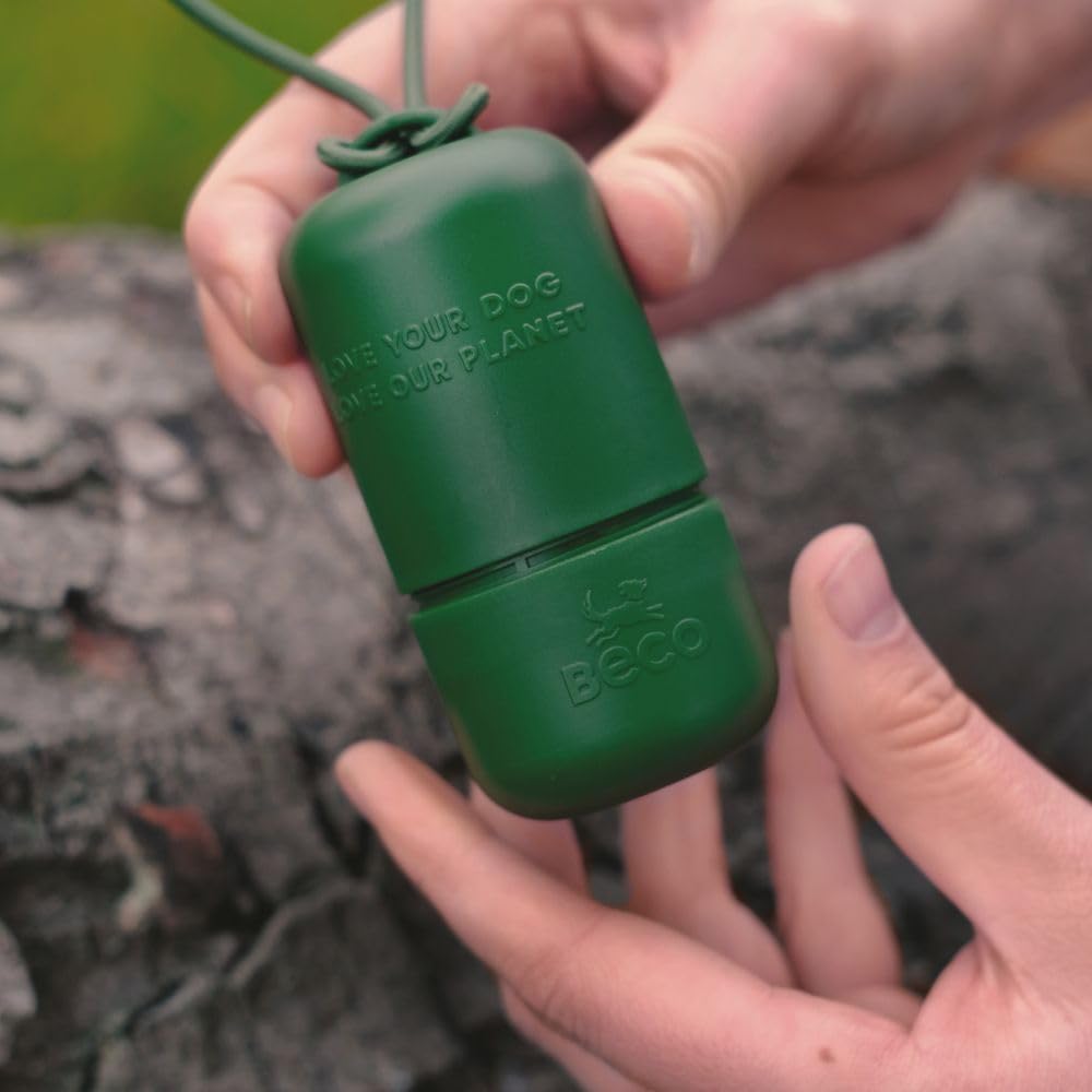 Beco Poo Bag Dispenser - Green with 15-piece roll