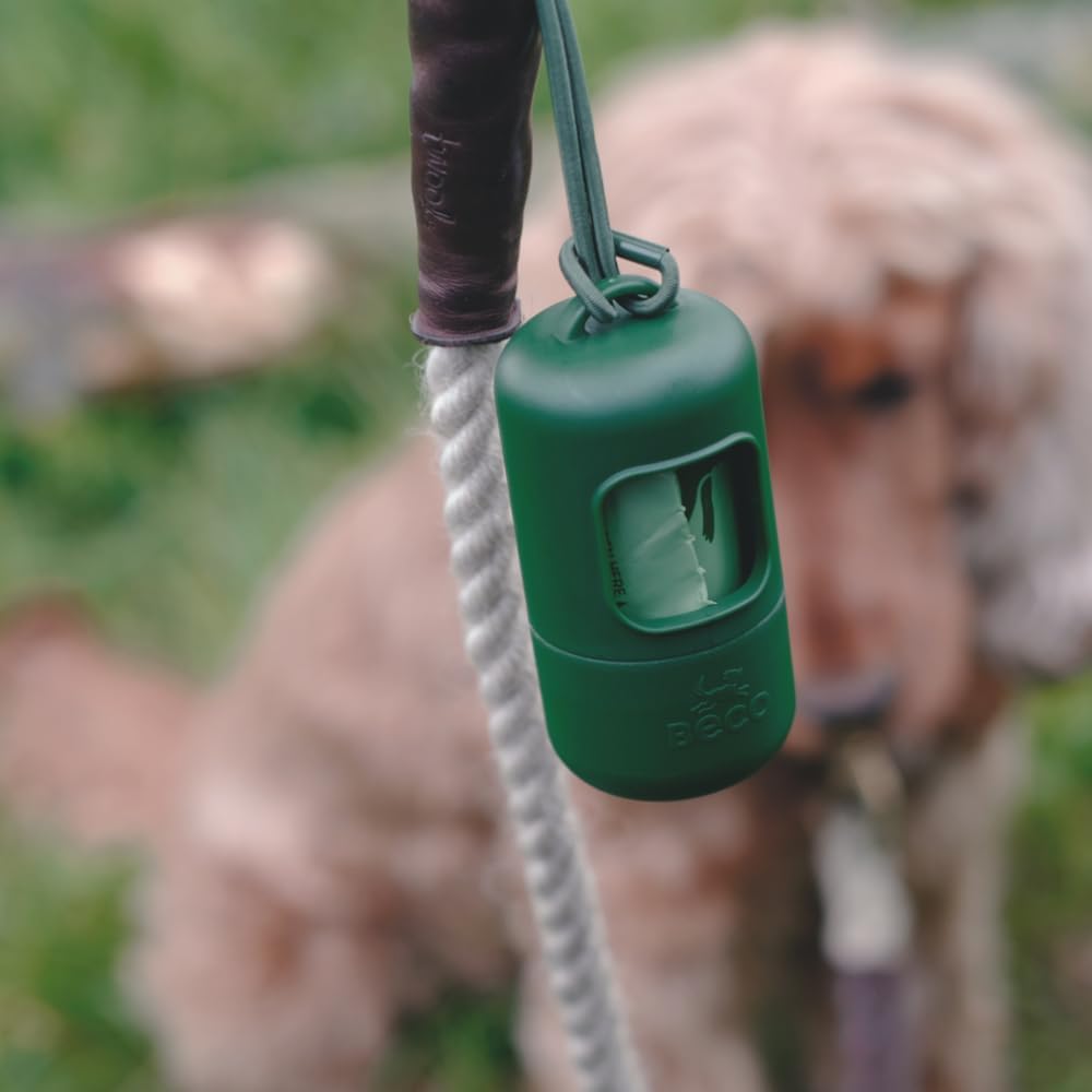 Beco Poo Bag Dispenser - Green with 15-piece roll