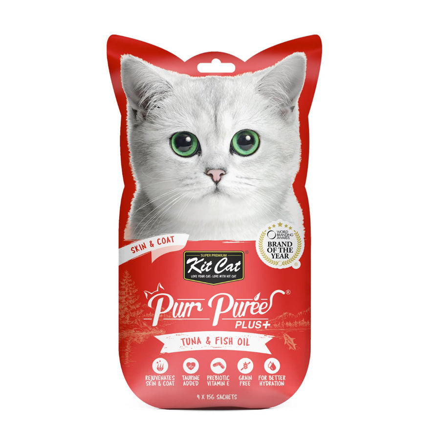 Kit Cat Purr Puree Plus+ Tuna & Fish Oil (Skin & Coat)