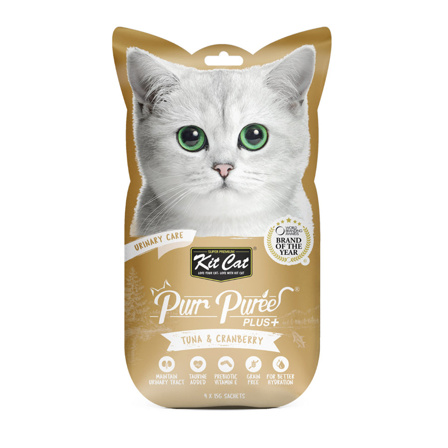 Kit Cat Purr Puree Plus+ Tuna & Cranberry (Urinary) 4x15g sachets