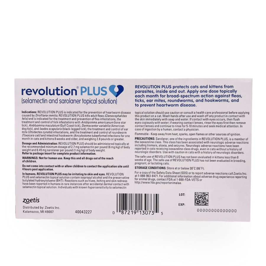 Revolution Plus Cats 2.5-4.5kg per pipette